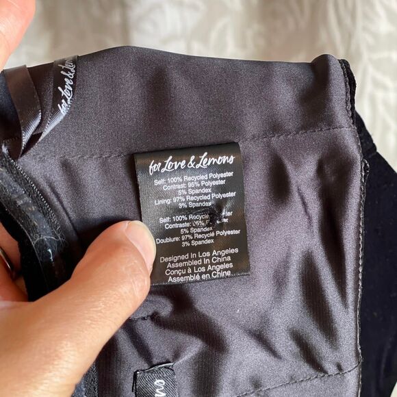 NWT For Love & Lemons Black Velvet Corset Top Floral Detail Goth Fairy Size S - Picture 8 of 8